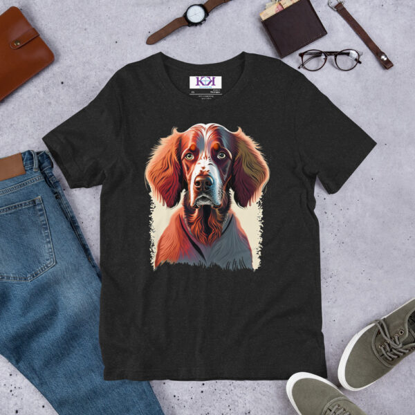 Irish Red and White Setters dog Unisex t-shirt - Image 2