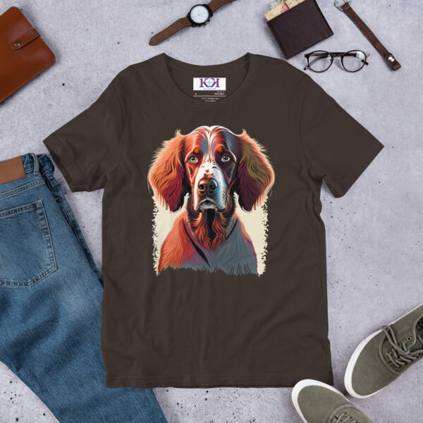 Irish Red and White Setters dog Unisex t-shirt - Image 6