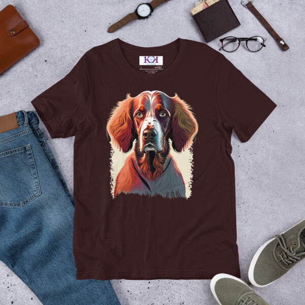 Irish Red and White Setters dog Unisex t-shirt - Image 4