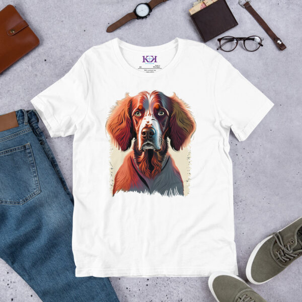Irish Red and White Setters dog Unisex t-shirt - Image 12